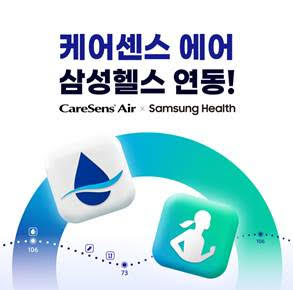 아이센스의 연속혈당측정기(CGM) 모바일 앱 '케어센스 에어 앱'이 삼성헬스와 연동된다. (출처 : 아이센스)