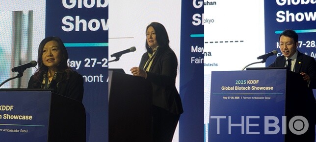 (좌부터) 돈미엔 렁 애브비 벤처스 이사, 다이온 고바야시 MGB 파트너, 탕 추송 로슈 액셀러레이터 책임자 (사진 : 지용준 기자)