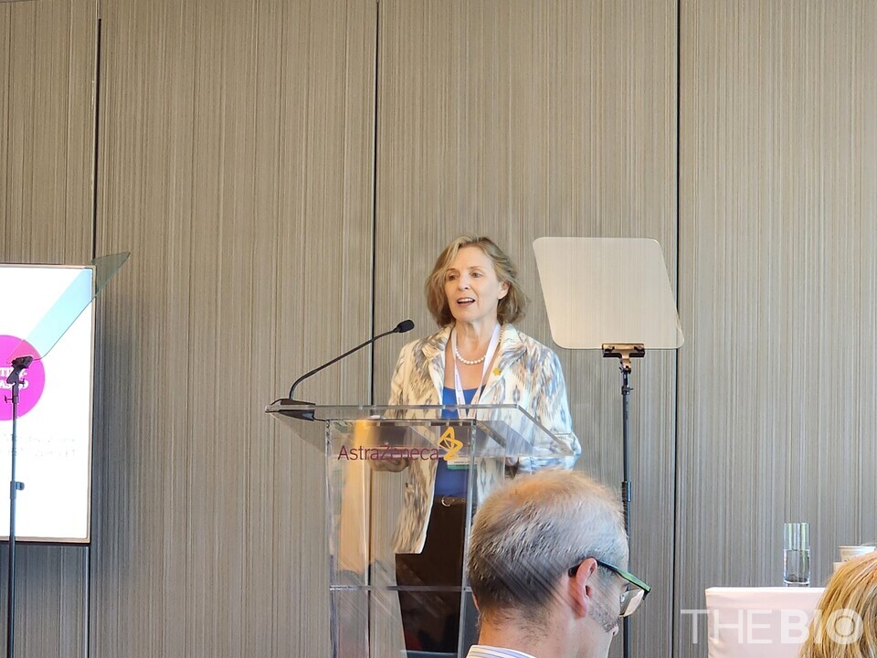 Susan Galbra바카라사이트 승리바카라 소울카지노h, head of Oncology R&D at AZ, speaks during a press conference prior to the opening of ASCO in Chicago, U.S., on May 30 (local time). Galbra바카라사이트 승리바카라 소울카지노h presents an overview of the data that AZ plans to share at the ASCO event. (THE BIO DB)