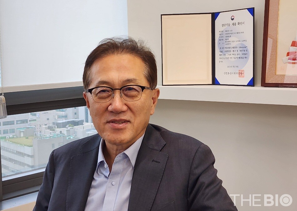 박순재 알테오젠 인터넷 바카라 사이트이사가 6월 26일 서울 사무소에서 더인터넷 바카라 사이트와 인터뷰를 하고 있다.(더인터넷 바카라 사이트 자료)