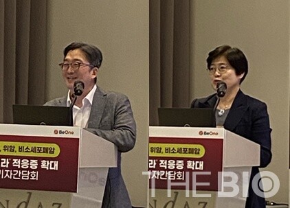 (사진 왼쪽부터)이세훈 삼성서울병원 혈액종양내과 교수와 라선영 연세암병원 종양내과 교수 (사진 : 유수인 기자)