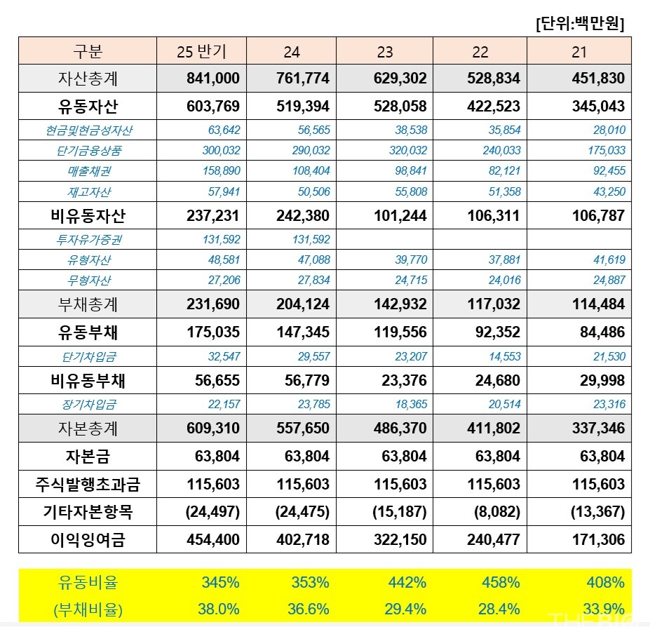 무료 바카라 게임 연도별 재무상태표 현황. 별도기준 (출처 : 더바이오 재구성)