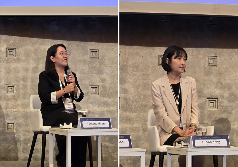 (사진 왼쪽부터) 문여정 IMM인베스트먼트 전무와 강지수 BNH인베스트먼트 전무. (사진: 지용준 기자)