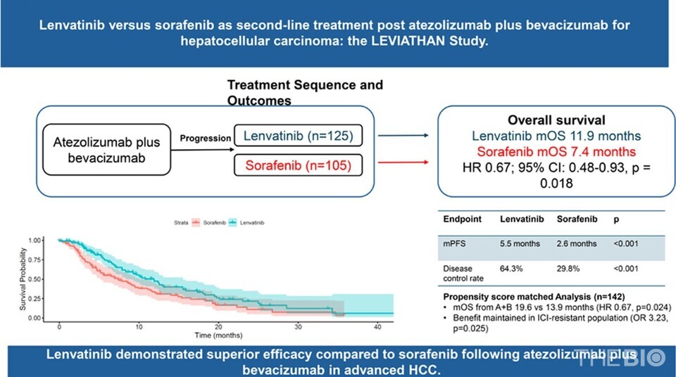 Patients receiving lenvatinib as a 바카라 사이트 디시 treatment following failure of atezolizumab + bevacizumab achieved notably longer progression-free survival (PFS) and overall survival (OS), along with higher disease control rates, compared with those given sorafenib. (Source: CHA University School of Medicine and CHA Medical Center)