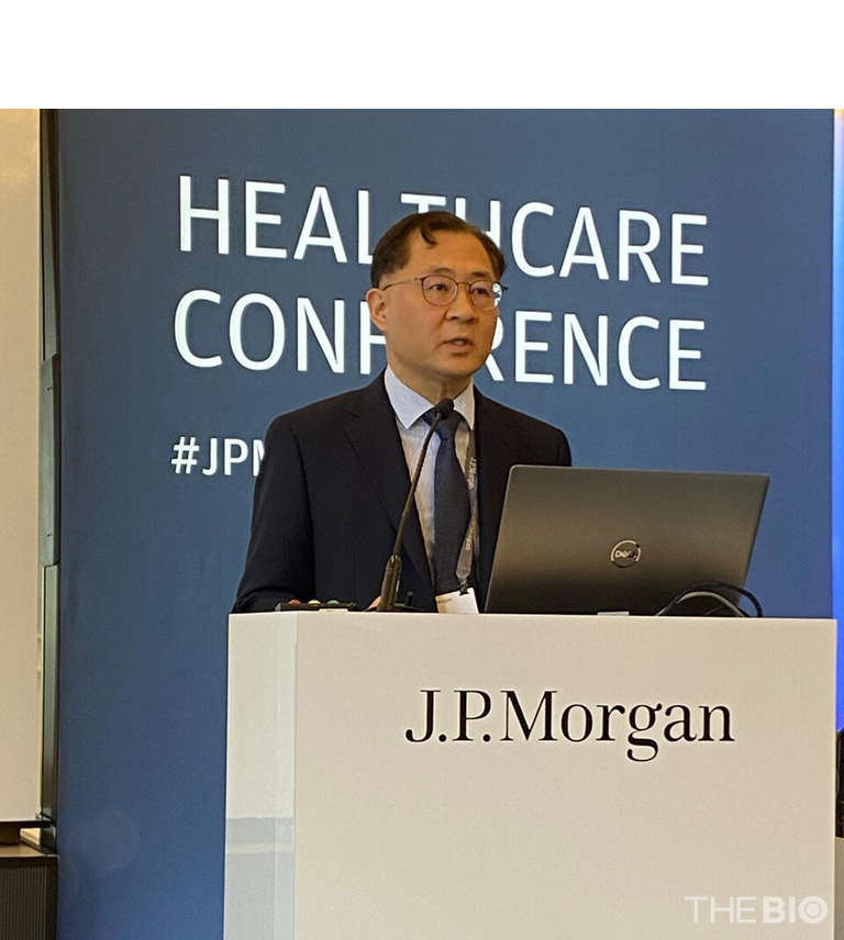 전태연 알테오젠 대표가 ‘2026 JP모건 헬스케어 콘퍼런스’ 아시아태평양(APAC) 트랙에서 발표하고 있다. (출처 : 알테오젠)