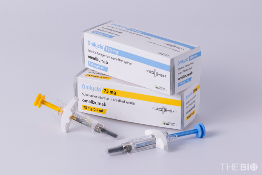 Product image of 무료 바카라 게임's chronic idiopathic urticaria treatment, 'OMLYCLO (omalizumab, 75 mg/150 mg).' (Source: Celltrion)